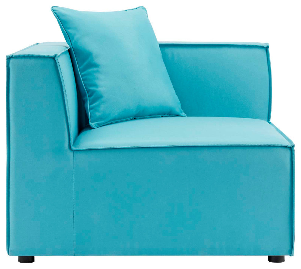 Lounge Loveseat Sofa, Fabric, Blue, Outdoor Patio Balcony Cafe Bistro Garden