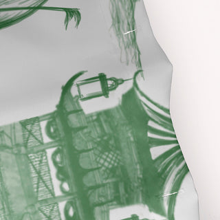 70"Wx73"L China Old Shower Curtain, Green