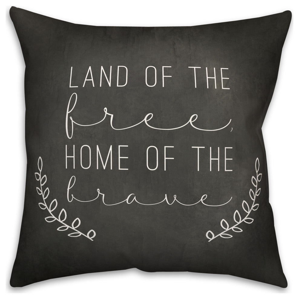 Land Of The Free Home Of The Brave 18x18 Throw Pillow