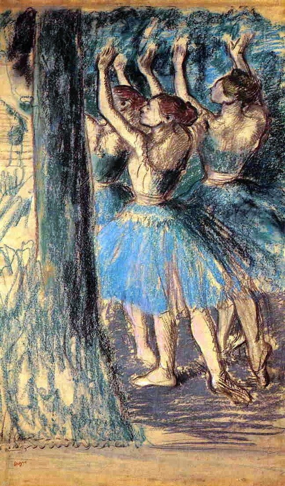 Edgar Degas Group of Dancers- Tree Decor, 18"x27" Gallery Wrapped Canvas