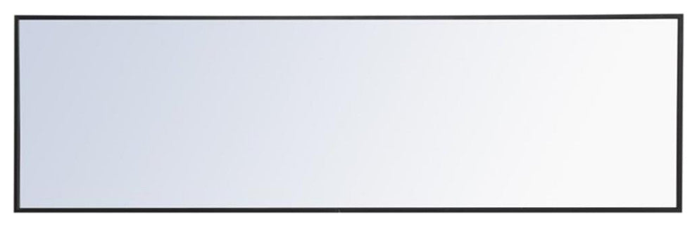 Elegant Decor Monet 60" x 18" Rectangle Metal Frame Mirror in Black