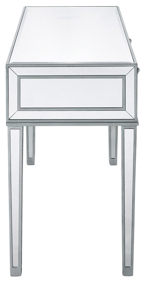 Desk 42" W X 18" D X 30" H, Antique Silver Paint