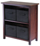 Verona 2-Section M Storage Shelf With 4 Foldable Black Fabric Baskets