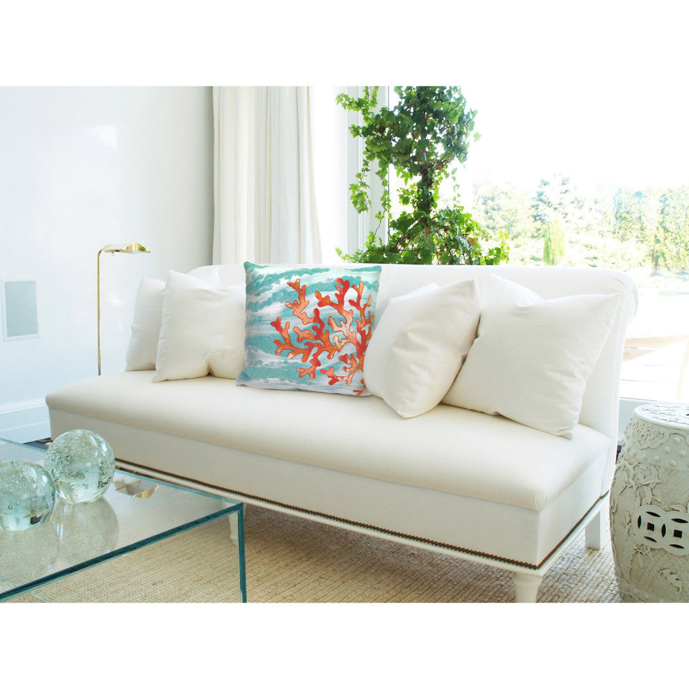 Visions II Coral Wave Pillow, 20"x20"