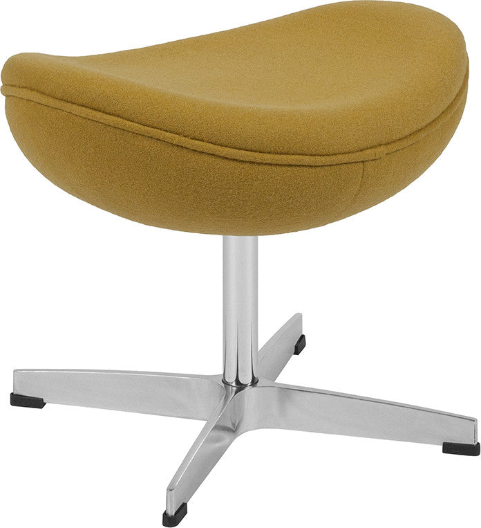 Citron Wool Fabric Ottoman