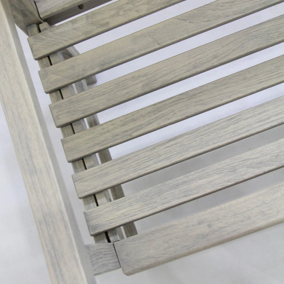 Rocca Weathered Teak Wood Outdoor Bench