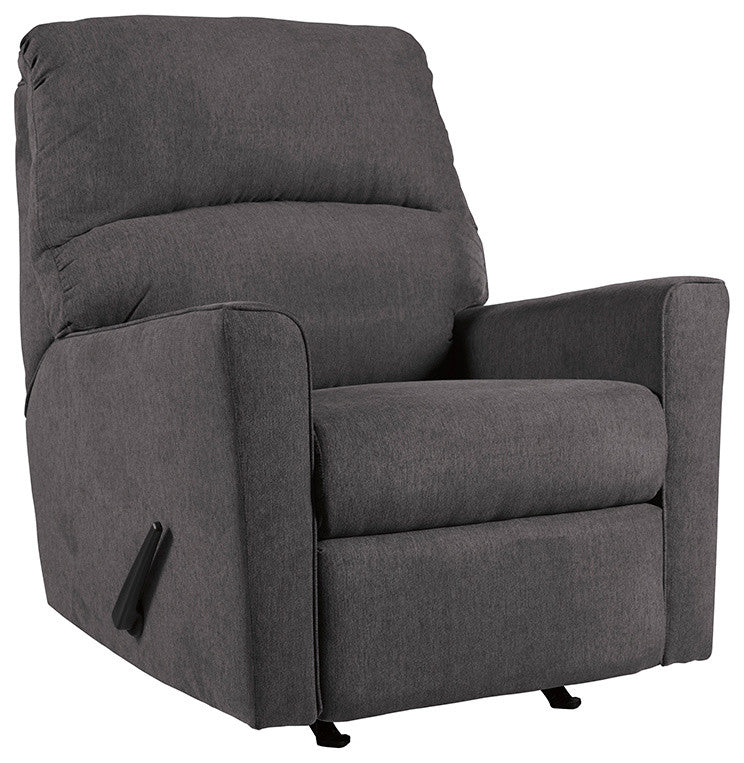 Ashley Alenya Rocker Recliner, Charcoal Microfiber