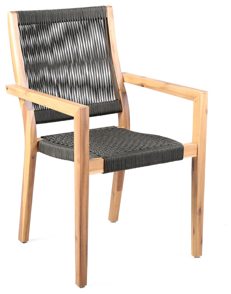 Sienna and Madsen 5 Piece Outdoor Eucalyptus Dining Set with Teak Finish