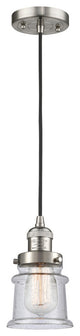 Small Canton 1-Light Mini Pendant, Brushed Satin Nickel, Seedy