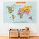 Countries of The World Map, Peel and Stick Vinyl Poster Sticker, Medium