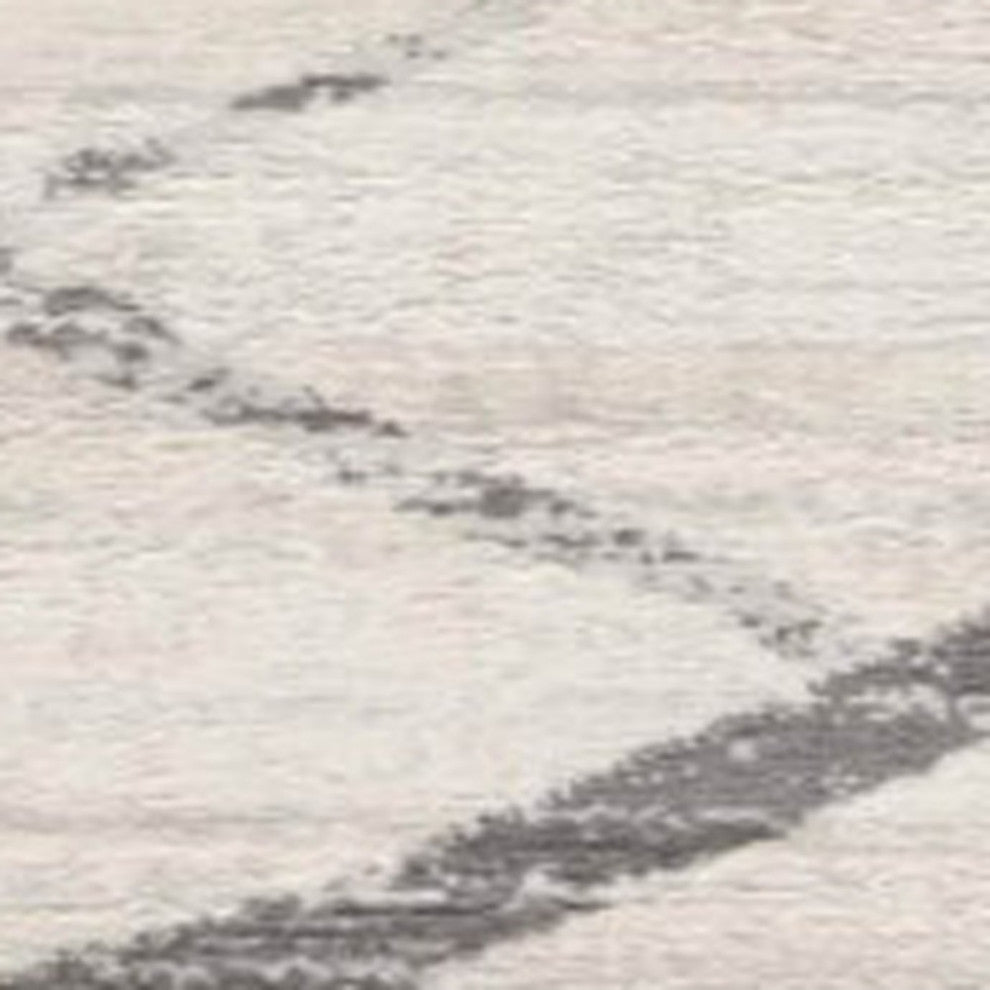 2"x20" Gray Modern Abstract Pattern Runner Rug