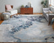 Oria Industrial Abstract Area Rug, Blue/Gray/Ivory, 5'x8'