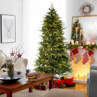 6' Pre-Lit Green Fir Artificial Christmas Tree With Lights