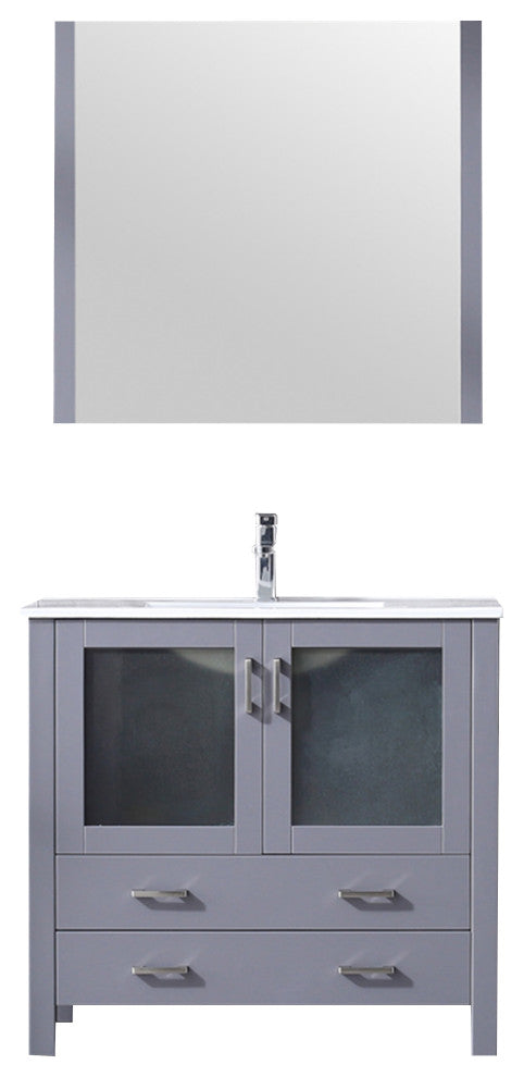Volez Transitional Dark Grey 36" Single Vanity Set