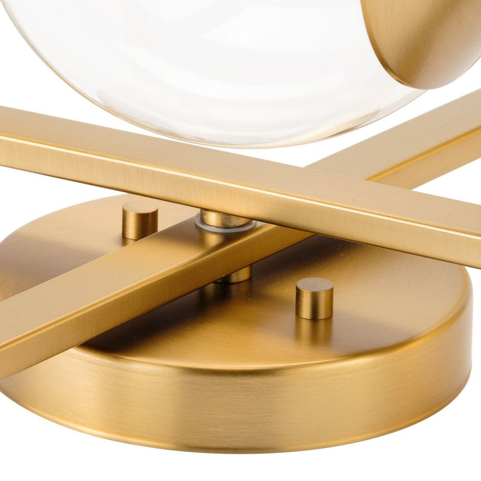 Atwell Collection 9-3/4" 1-Light Brushed Bronze Clear Glass Semi-Flush Mount