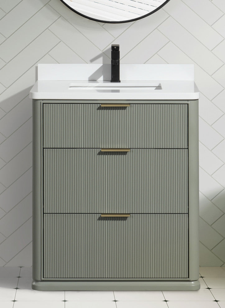 Ari Kitchen and Bath Aria 30" Freestanding Bathroom Vanity Sage