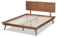 Karine Mid-Century Modern Walnut Browned Wood Full Size Platform Bed