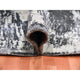 Charcoal Gray Wool and Silk Denser Weave Hand Knotted Round Rug, 8'2"x8'2"