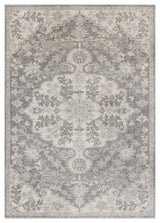 Harput Updated Traditional Light Gray, Charcoal Area Rug, 2'x3'