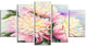 "Blooming Pink Peonies" Canvas Print, 5-Panels, 60"x32"