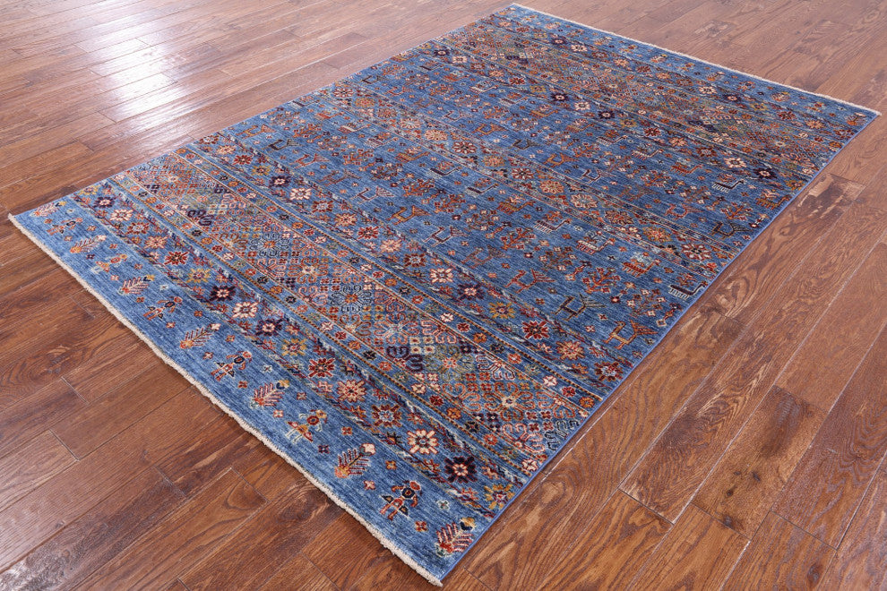 5' 6" X 8' 0" Tribal Persian Gabbeh Handmade Rug Q8028