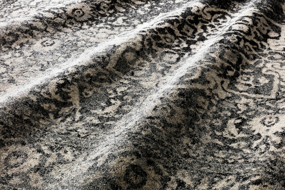 Black Ivory Stain/Fade Resistant Emory Area Rug by Loloi, 3'10"x5'7"