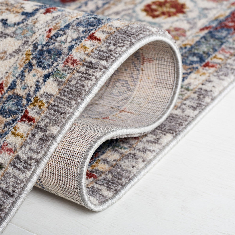 Safavieh Lauren Ralph Lauren Collection LRL1400 Rug, Grey/ Blue/Ivory, 5'x8'