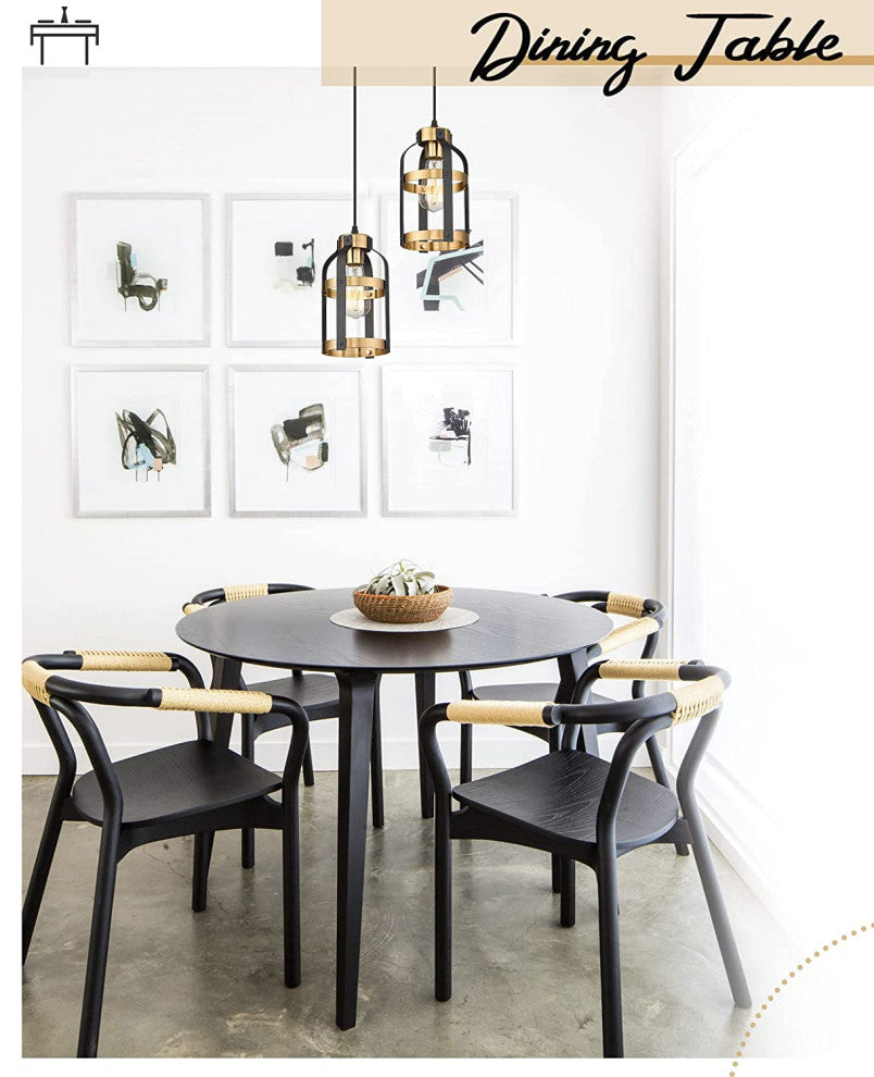 Metal Cage Mini Pendant Lighting Fixture Industrial Hanging Lamp With Black