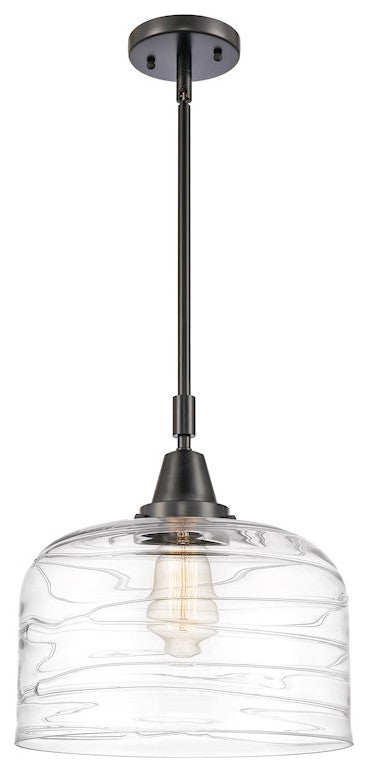 Innovations 447-1S-BK-G713-L Bell 1 Light 12" Mini Pendant, Matte Black