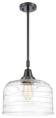 Innovations 447-1S-BK-G713-L Bell 1 Light 12" Mini Pendant, Matte Black