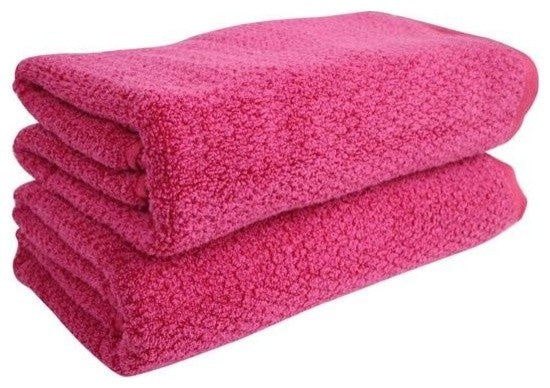 Everplush Quick Dry Diamond Jacquard Bath Towel, Set of 2, Magenta