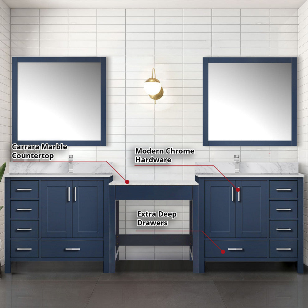 Lexora Coraline Double Bath Vanity Navy Blue 102 Vanity With Countertop