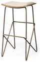 Katniss Cream Fabric Seat with Gold Metal Frame Bar Stool