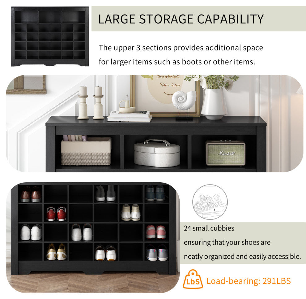 Gewnee Modern Shoe Cabinet with Curved Base