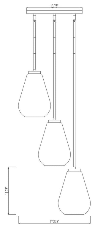 Z-Lite 3-Light Chandelier,Matte Black