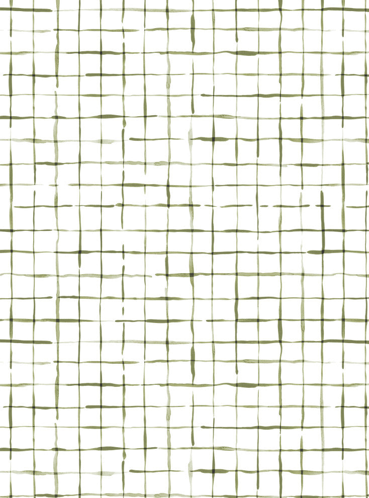 Crosshatch Peel and Stick Vinyl Wallpaper, Olive, 24"x108"