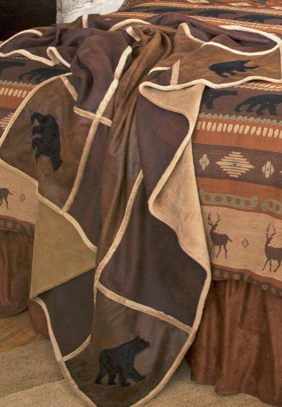 Black Bear Grid Throw