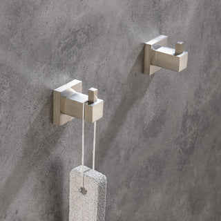 Cube Bathroom Towel & Robe Hook 3 Count, Brushed Nickel