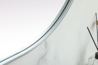 Home Living Metal Frame Oval Mirror 24x60 Inch, Silver