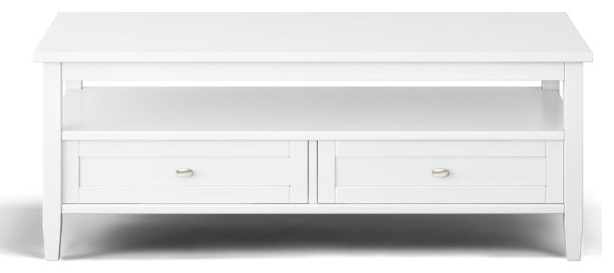 Warm Shaker Solid Wood Coffee Table In White