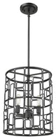 Amoret 3-Light Matte Black Convertible Pendant