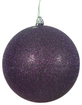 Vickerman 4.75" Plum Glitter Ball Ornament, 4 per Bag