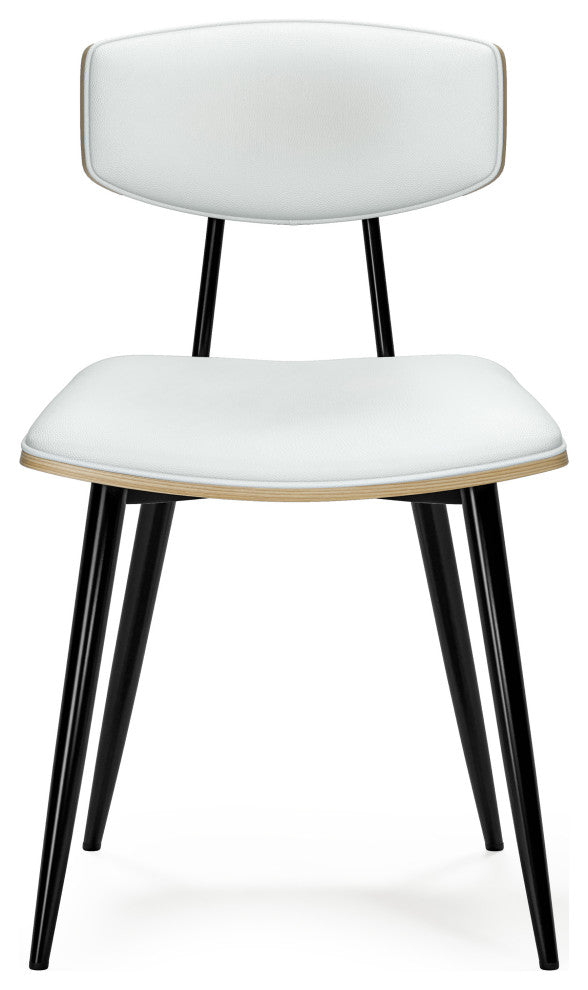 Mavis Dining Chair (Set of 2) in White Vegan Faux Leather