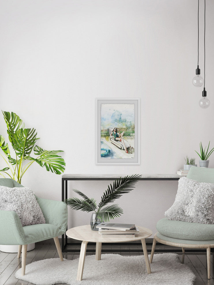 "Chillin' and Sun Bathin'" Framed Painting Print, 30"x45"