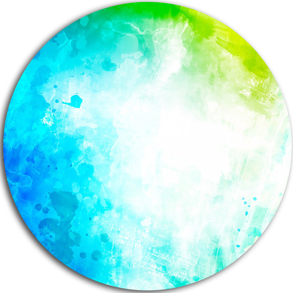 Abstract Watercolor Art, Abstract Large Disc Metal Wall Art, 11"