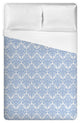 Blue Damask Queen/Full Brushed Poly Duvet Cover