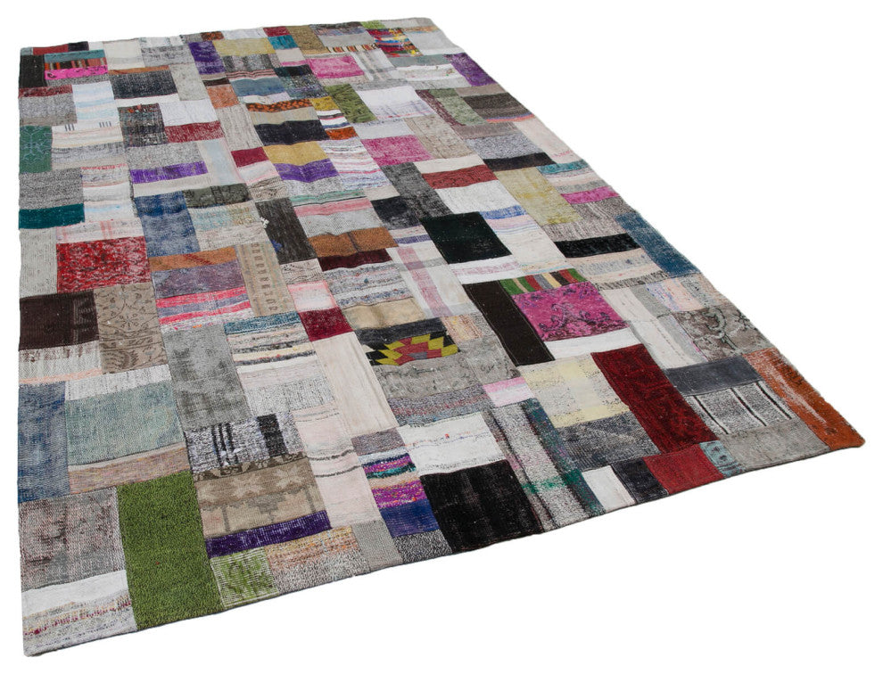Rug N Carpet - Handmade Turkish 6' 7'' x 10' 0'' Unique Patchwork Kilim Rug