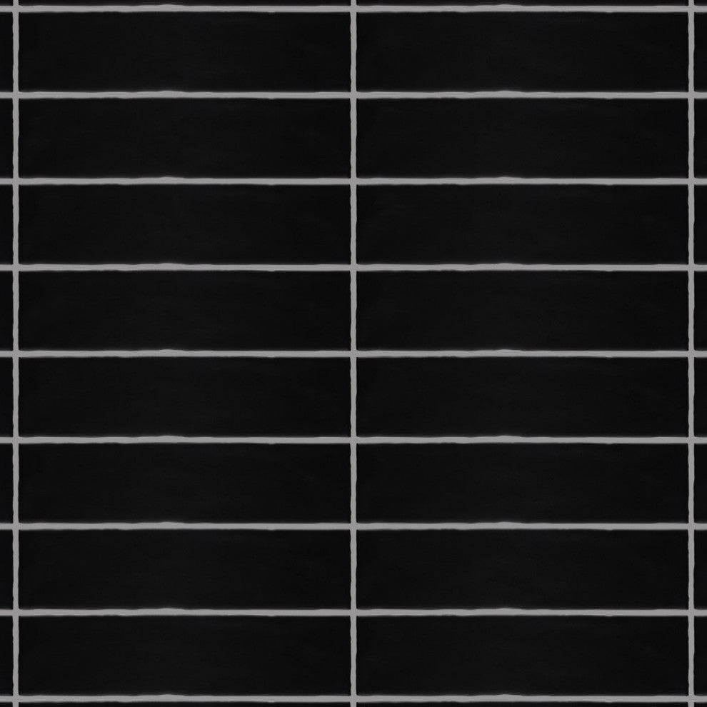 Castillo 3" x 12" Ceramic Wall Tile, Matte Black