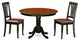 3 Pc Set With A Round Small Table And 2 Leather Dinette Chairs, Black