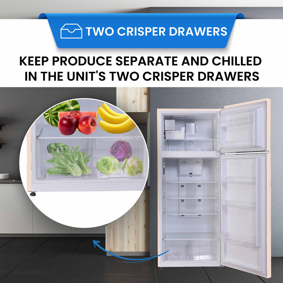 Conserv 30in RETRO Refrigerator 18cf Top Mount w/AUTOMATIC ICE MAKER 110V Handle